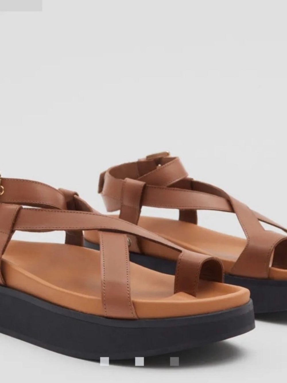 & Other Stories Brown Leather Platform Sandals